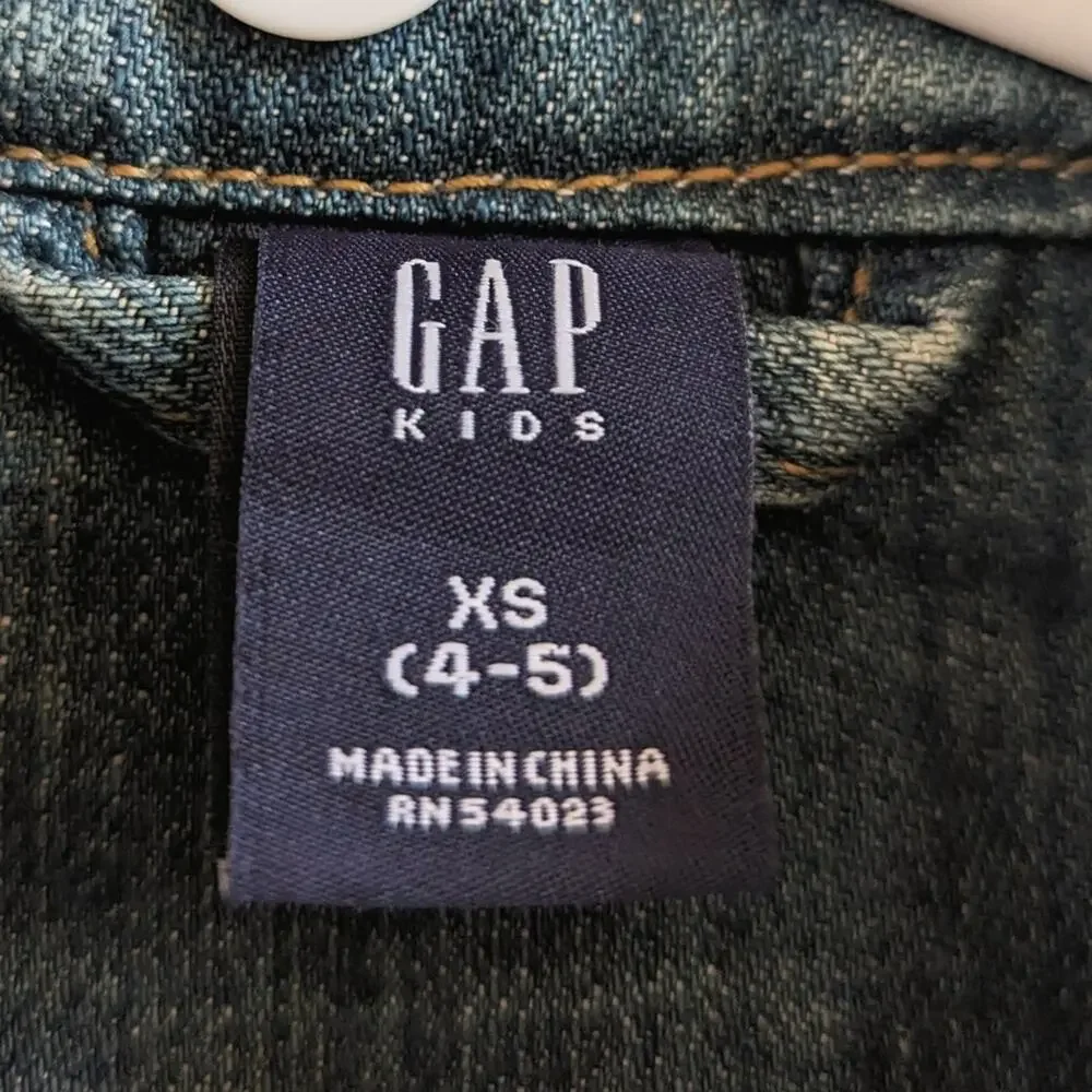 Vtg Y2K Gap Denim Jacket Girls Sz 4-5T Embroidered